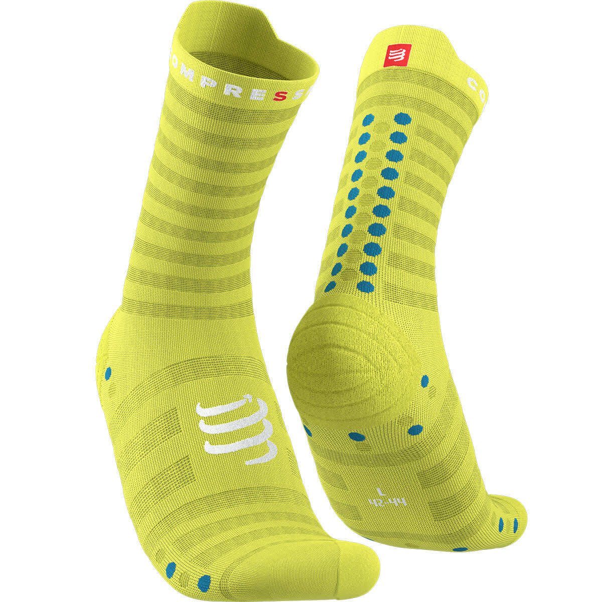 COMPRESSPORT PRO RACING SOCKS V4.0 RUN HIGH PRIMEROSE/FJORD BLUE 2022