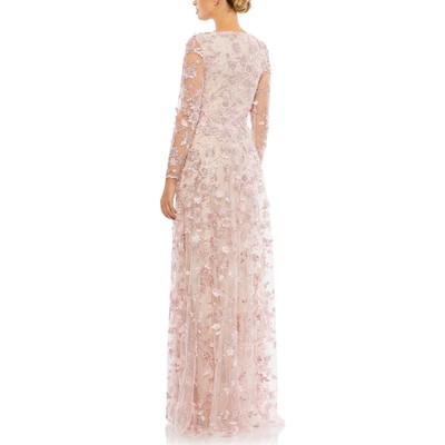 Женское вечернее платье Mac Duggal с розовыми украшениями, 6 BHFO 2643
