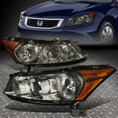 ДЛЯ 08-12 HONDA ACCORD СЕДАН ДЫМЧАТЫЙ КОРПУС ЯНТАРНЫЕ УГЛОВЫЕ ФАРЫ ГОЛОВНОГО СВЕТА