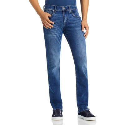 7 For All Mankind Женские синие джинсы средней посадки из денима с прямыми штанинами 31 BHFO 8374