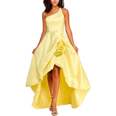 Violet Weekend Womens Yellow Rosette Evening Dress Gown Juniors 7/8 BHFO 9539