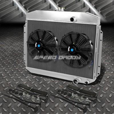 3-РЯДНЫЙ АЛЮМИНИЕВЫЙ РАДИАТОР + КОМПЛЕКТ ИЗ 2-Х ВЕНТИЛЯТОРОВ НА 10 ВЕНТИЛЯТОРОВ ДЛЯ 61-64 F100 F250 F350 Y-BLOCK l6/V8
