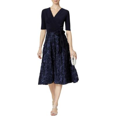 Женское коктейльное платье-розетка с запахом и блестками Alex Evenings BHFO 9102