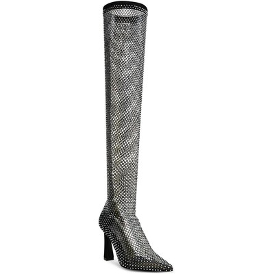 Женские гибкие сапоги выше колена Steve Madden, украшенные сапфирами, BHFO 5023