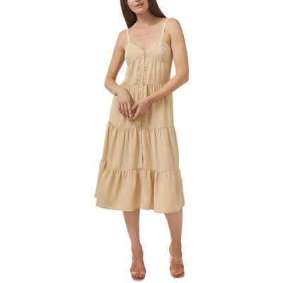 

Женское бежевое многоярусное летнее платье миди Riley - Rae  BHFO 2439, Calm desert