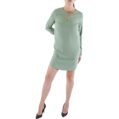 

Женское зеленое мини-платье с отделкой из искусственной кожи Lauren Ralph Lauren  BHFO 8503, Lily pad
