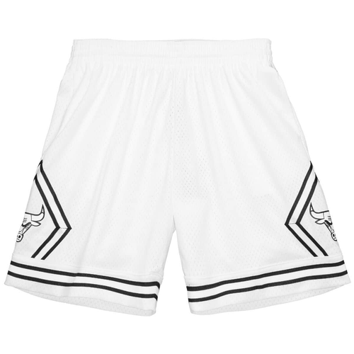 Mitchell & Ness White NBA Chicago Bulls White Black 1997 Swingman Shorts - XS