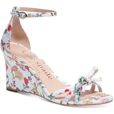 

Kate Spade New York Женские белые туфли на танкетке 9,5 средний (B,M) BHFO 5996, Rooftop garden/white