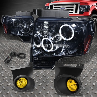 ЧЕРНЫЙ КОРПУС, ЯНТАРНАЯ БОКОВАЯ ФАРА ПРОЕКТОРА + ЯНТАРНАЯ ПРОТИВОТУМАННАЯ ФАРА ДЛЯ 09-14 F150