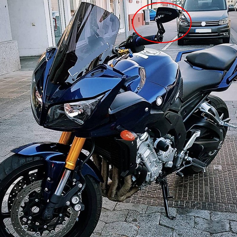 Specchietto Retrovisore Universale Nero Per Yamaha YZF R6, R1, MT07 E Altre Moto - 7/8' 22mm - Foto 4