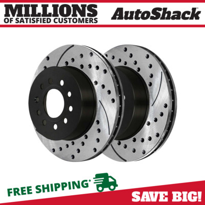 Front Drilled Brake Rotors Black Pair 2 for VW Jetta Beetle Golf SportWagen 2.5L