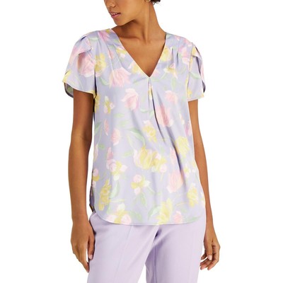 

Женская блузка Tahari ASL с цветочным принтом и рукавами-тюльпанами и V-образным вырезом BHFO 9401, Lilac print