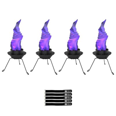 Chauvet DJ BOBLEDH3 LED Multi-Colored Flame Effect Simulators w Stands 4 Pack