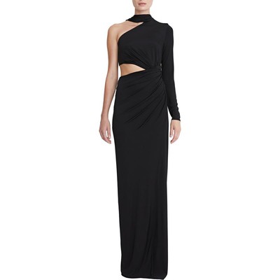 Вечернее платье Halston Womens Joanna Black с вырезом на одно плечо, 14 BHFO 1657