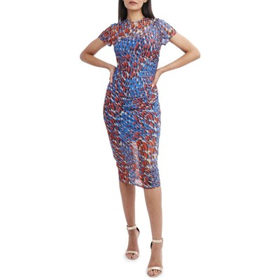 

BCBGMAXAZRIA Женское синее прозрачное платье миди до середины икры  BHFO 3033, Palace blue
