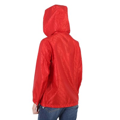 Pre-owned Burberry Ladies Bright Red Everton Pattern Jacket