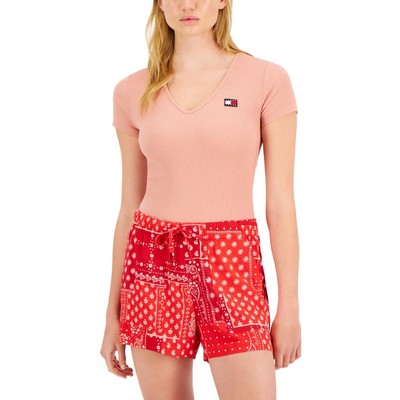 

Женское боди-стринги в рубчик с V-образным вырезом Tommy Jeans BHFO 3462, Pink dawn