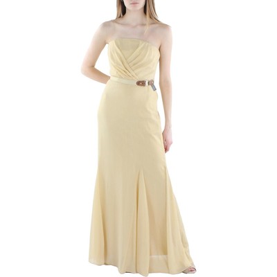 

Женское вечернее платье Lauren Ralph Lauren с золотым мерцанием  BHFO 1296, Gold metal