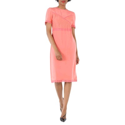 Pre-owned Burberry Silk Surplice Overlay Dress In Multicolor