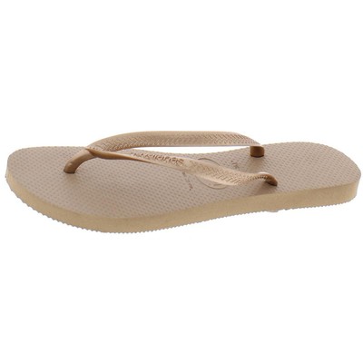 Женские тонкие бежевые сандалии-вьетнамки с текстурой Havaianas 8 Medium (B,M) BHFO 4690