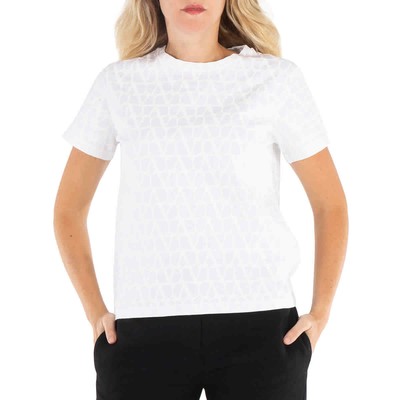 Pre-owned Valentino Toile Iconograph Vlogo T-shirt, Size X-small In White