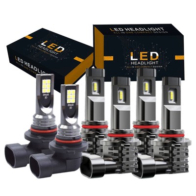 LED Headlight Hi-Lo + Fog Light Bulbs For GMC Sierra 1500 2500 HD 3500 2003-2006