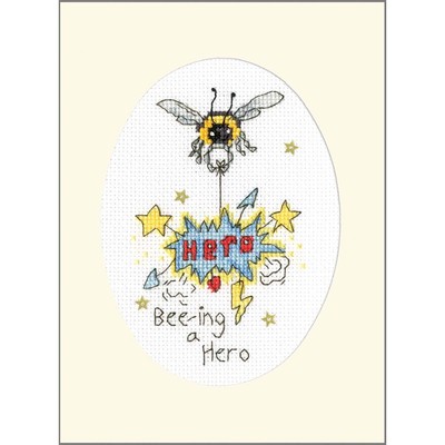 Bothy Threads Bee-ing a Hero Greeting Card Counted Cross-Stitch Kit