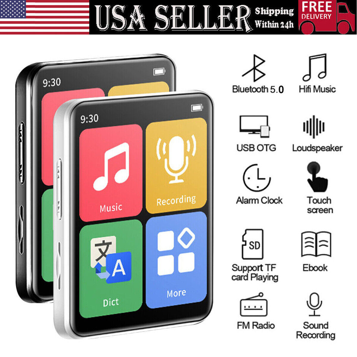Bluetooth Hifi Lossless Sound Music Voice Recorder Fm Radio 