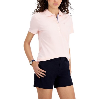 Женская розовая футболка-поло с логотипом Tommy Hilfiger XS BHFO 8712