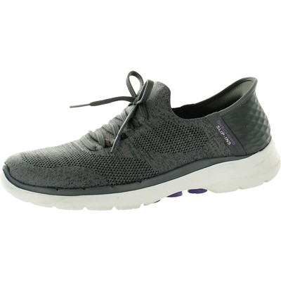 

Женские серые повседневные и модные кроссовки Skechers GO WALK 6 7 Medium (B,M) 8138, Grey/lavender