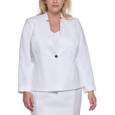 

Calvin Klein Женский белый блейзер с разрезом на одной пуговице плюс  BHFO 5713