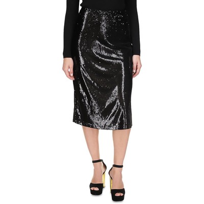 Женская черная юбка миди ниже колена с блестками MICHAEL Michael Kors M BHFO 5621