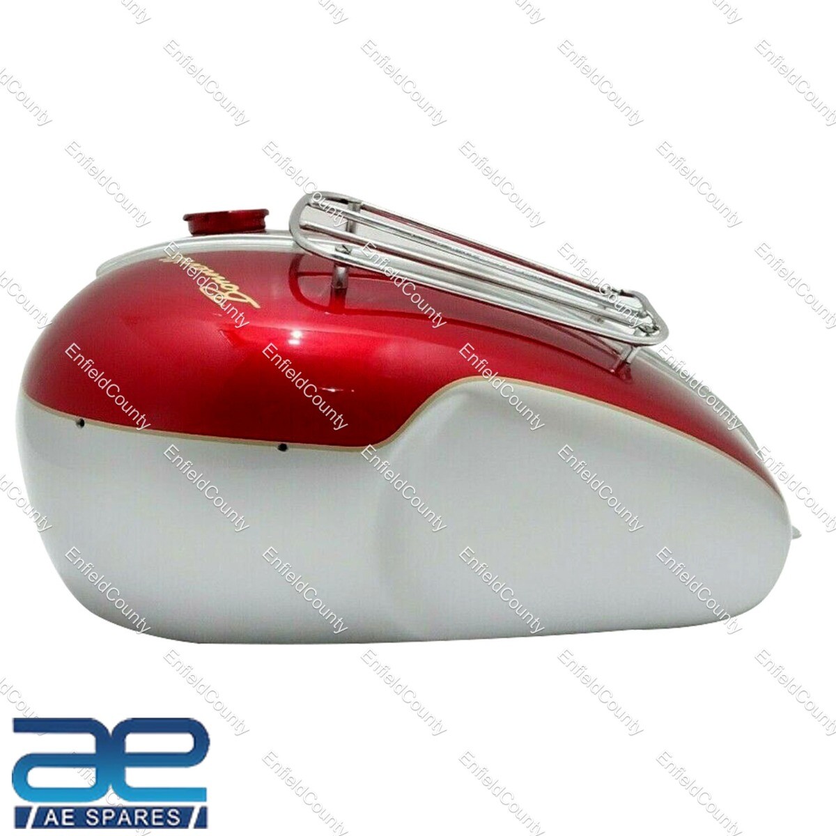 For Triumph T120 BONNEVILLE Cherry & Silver Painted Petrol Fuel Tank  