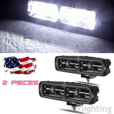2X 6inch LED Work Light Bar Driving Lamp Fog Offroad Pods 6000K Truck SUV ATV US