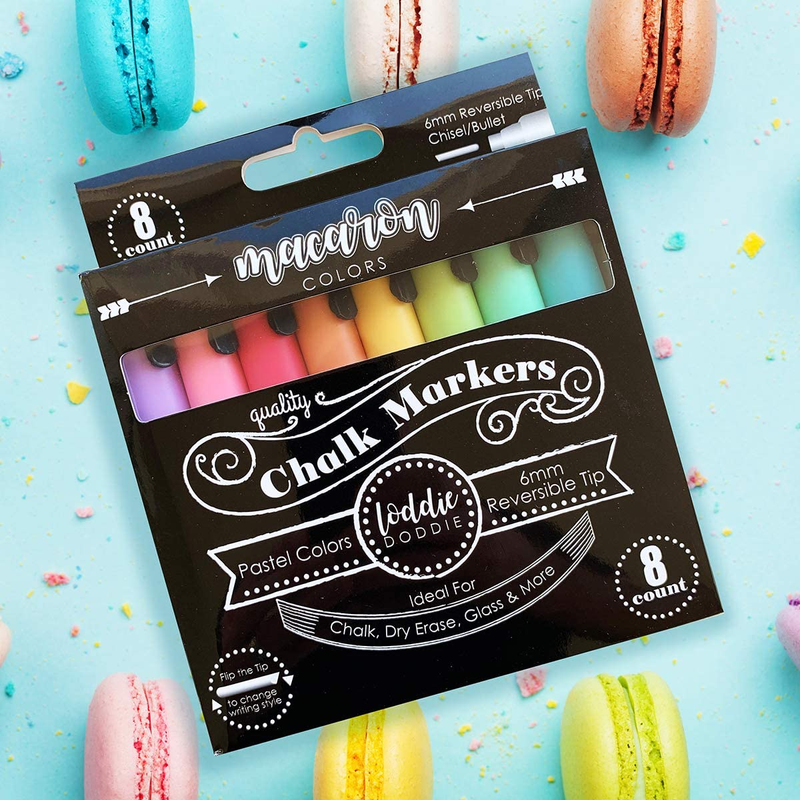 Liquid Chalk Markers for Chalkboard - 6Mm Reversible Chisel and Bullet Tips, Cha