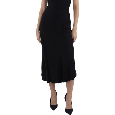 OWN IT. Womens Black Satin Long Special Occasion Maxi Skirt XS BHFO 3597