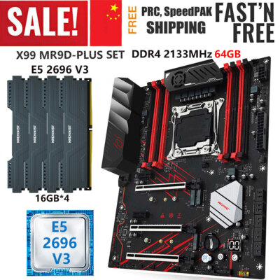 X99 Motherboard LGA 2011-3 with Xeon 2696 V3 CPU 64GB DDR4 2133 MHz ECC RAM Kit