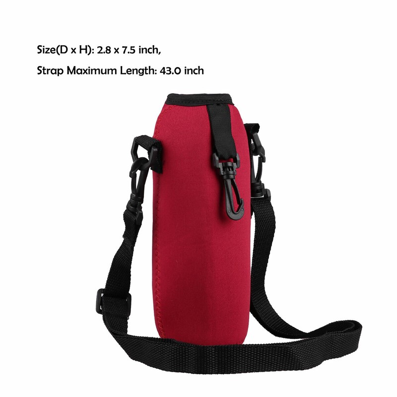 Insulated Water Bottle Adjustable Shoulder Strap Carrier Bag Case Cover Holder