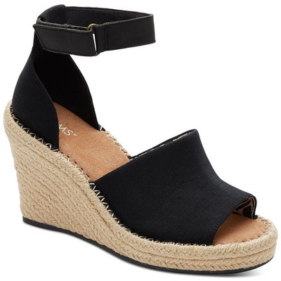 

Женские эспадрильи без шнуровки на каблуке Toms Marisol с ремешком на щиколотке BHFO 9018, Black oxford/leather, Marisol