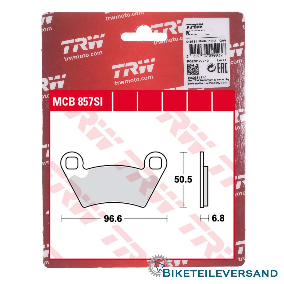 TRW Bremsbeläge HINTEN MCB857SI Bremsklötze Sinter SI