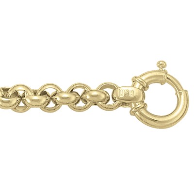 14k 18k, 7.7mm, Yellow Gold Fancy Bracelet, 14.5-16.5grams, 7.5'', NEW N2509