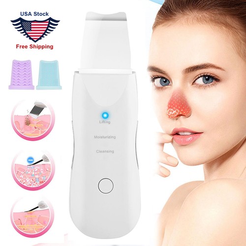 Ultrasonic Facial Scrubber Pore Blackhead Remover Spatula Deep Skin Spa Cleaner