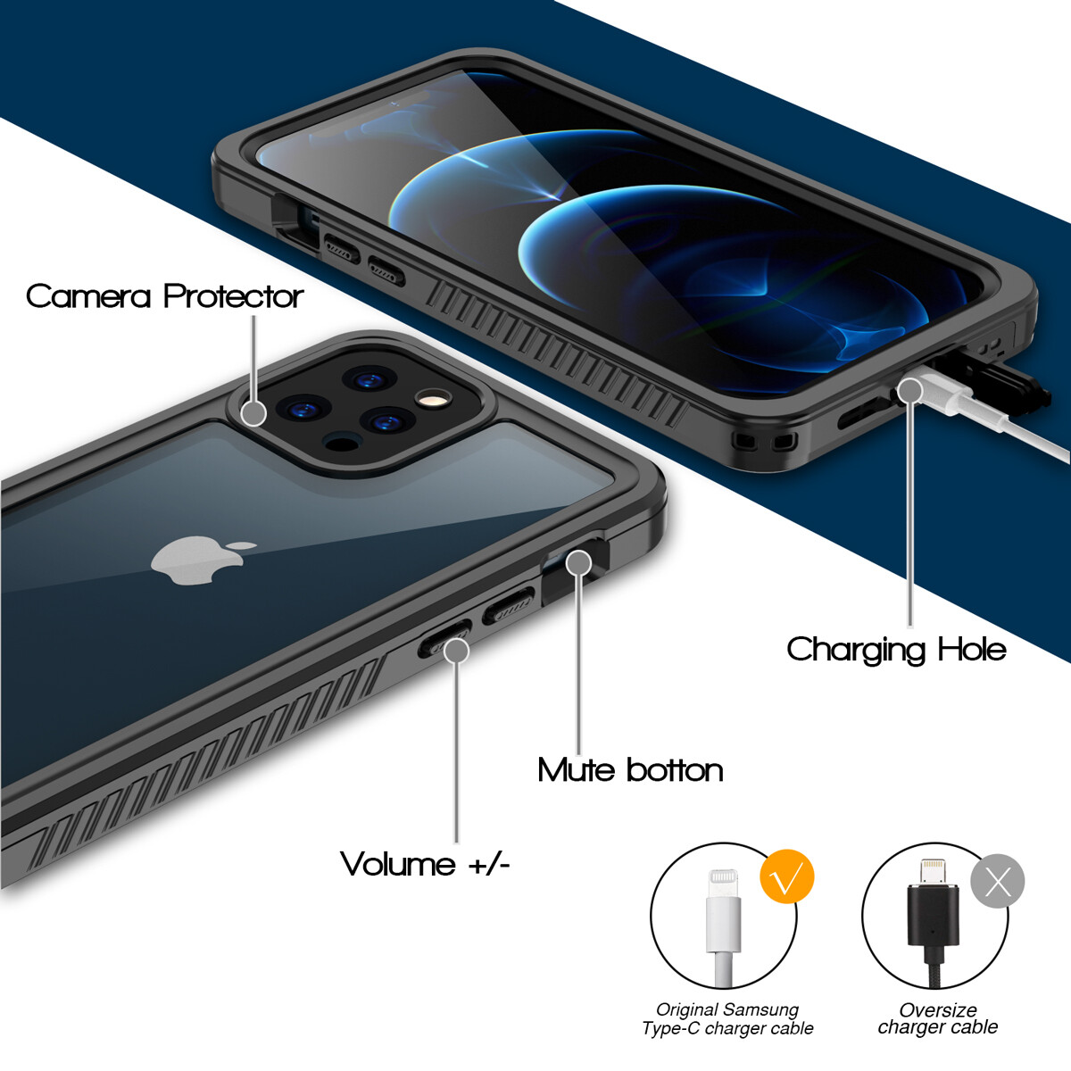 For Apple iPhone 12 Pro Max /Mini Case Waterproof Shockproof Dirtproof Snowproof