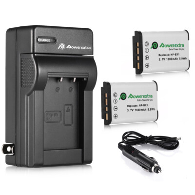 2x NP-BX1 Battery + Charger For SonyCyber-Shot DSC-RX100 DSC-RX100 II NP-BX1/M8