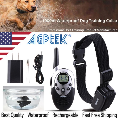 Waterproof Shock Vibrate Remote Training Collar Small Med Large Dog 1000 Yard