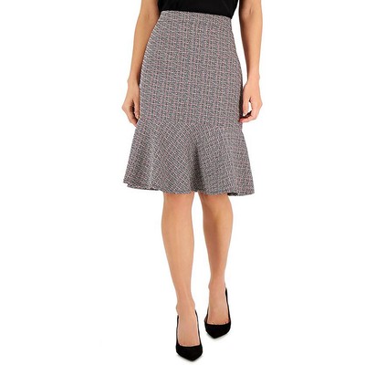Женская рабочая юбка А-силуэта с воланами из красного твида Kasper Petites 16P BHFO 0718