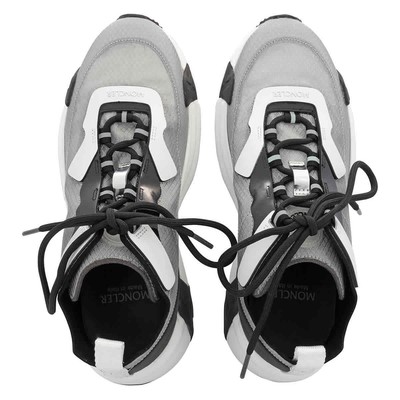 Pre-owned Moncler Ladies Compassor Galaxis Lace-up Sneakers In White