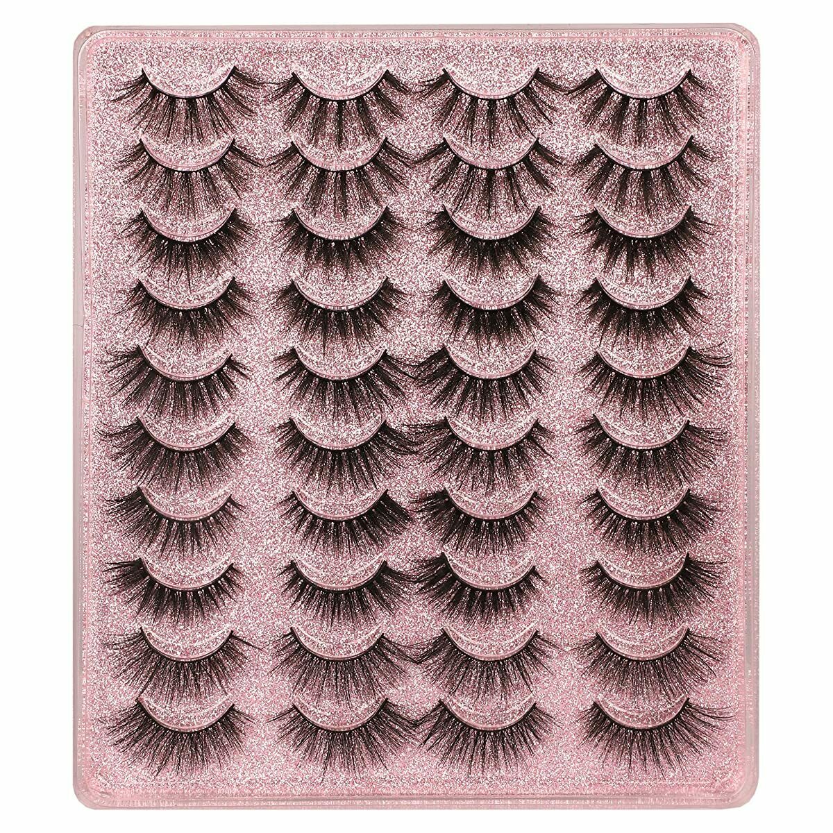 20 Pairs False Eyelashes 3D Faux Mink Lashes Natural Look Wispy Fake Eyelashes