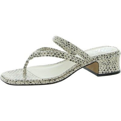 

Женские бежевые кожаные босоножки на каблуке Vince Camuto 6 Medium (B,M) BHFO 5351, Off white, VCMAYCI