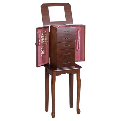 Jewelry Cabinet Armoire Storage Chest Stand Organizer Wood Box 2015 New